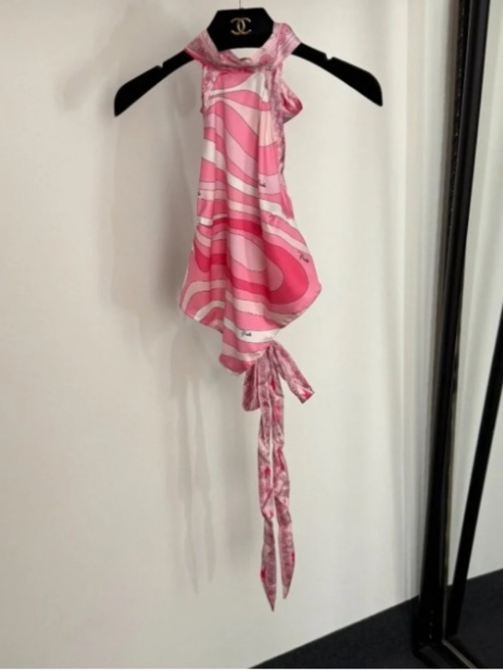 Emilio Pucci Pink and Light Pink Swirl Silk Scarf